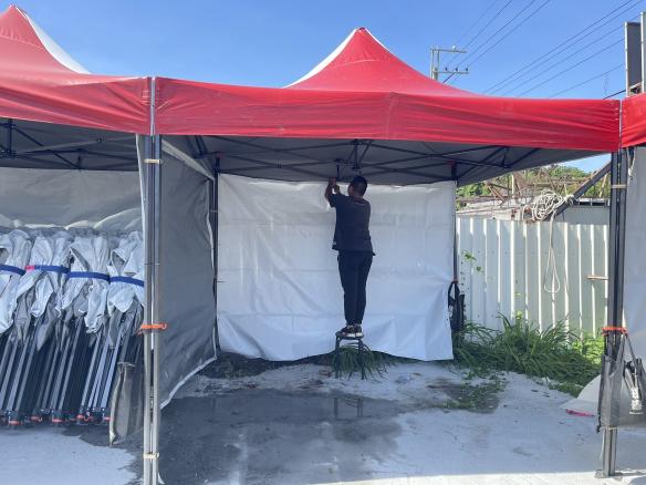 3/28(六）台北大佳河濱公園實施三米快速歐式帳篷撤收人員