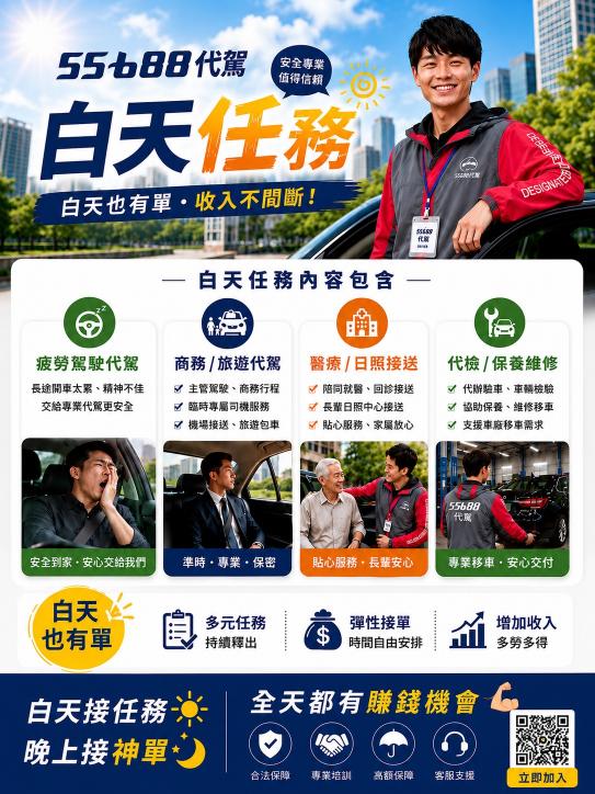 🔥🔥🔥 學生上班族兼職首選｜ 55688代駕-中壢