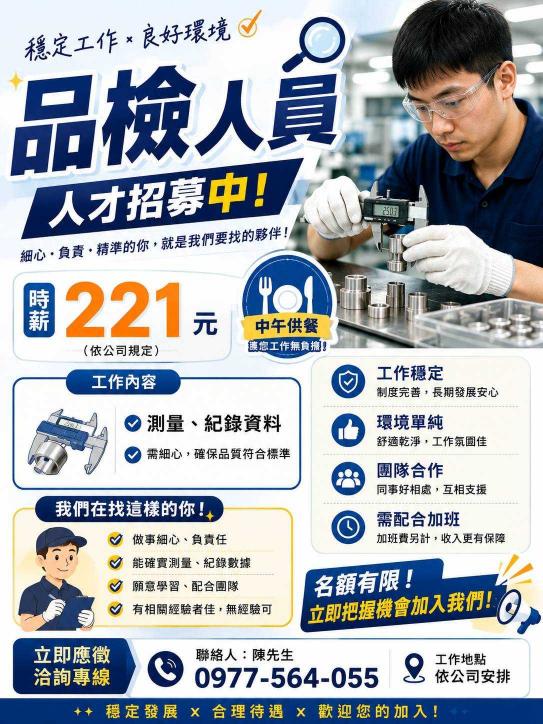 品檢專區 專職品檢人員